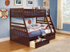 Rowe (4) Twin/Full Bunk Bed with Storage Boxes in Cherry - B2013TFDC-1*T - FAMSA Furniture (TX)