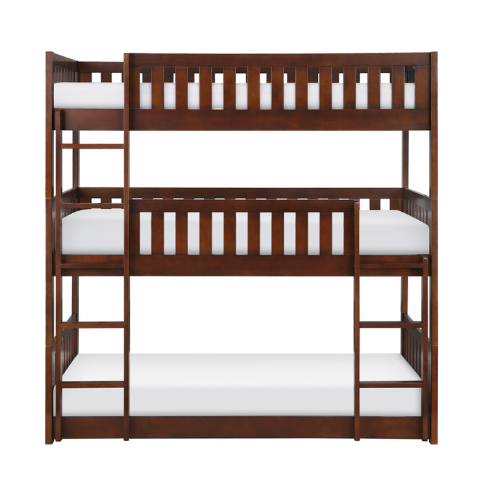 Rowe (3) Triple Bunk Bed in Cherry - B2013TTTDC-1* - FAMSA Furniture (TX)
