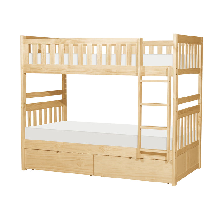 Bartly (4) Twin/Twin Bunk Bed with Storage Boxes in Natural - B2043-1*T - FAMSA Furniture (TX)
