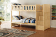 Bartly (4) Twin/Twin Step Bunk Bed in Natural - B2043SB-1* - FAMSA Furniture (TX)