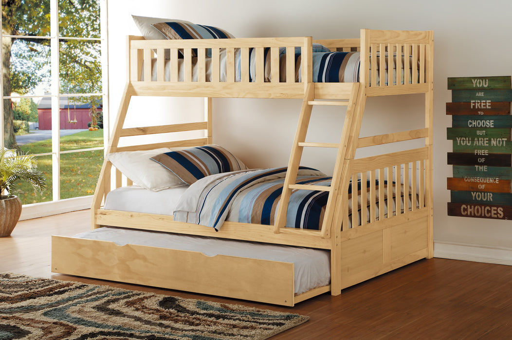 Bartly (4) Twin/Full Bunk Bed with Twin Trundle in Natural - B2043TF-1*R - FAMSA Furniture (TX)