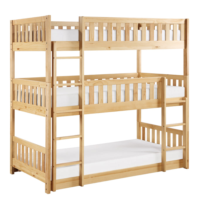 Bartly (3) Triple Bunk Bed in Natural - B2043TTT-1*