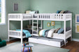 Galen (4) Corner Bunk Bed with Twin Trundle in White - B2053CNW-1R* - FAMSA Furniture (TX)