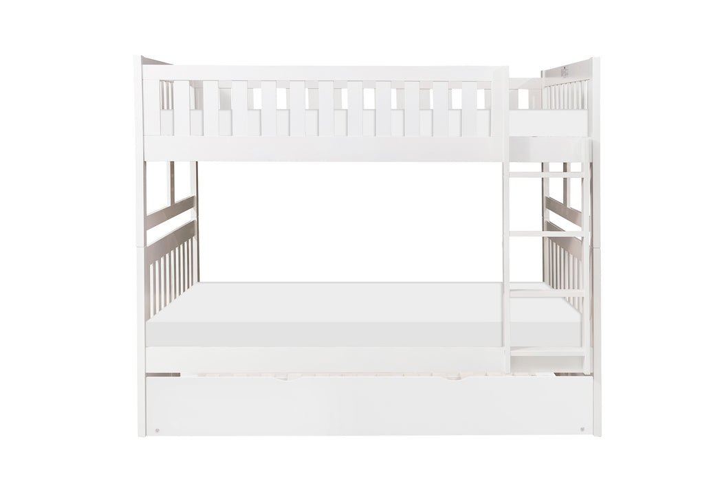 Galen (4) Full/Full Bunk Bed with Twin Trundle in White - B2053FFW-1*R - FAMSA Furniture (TX)