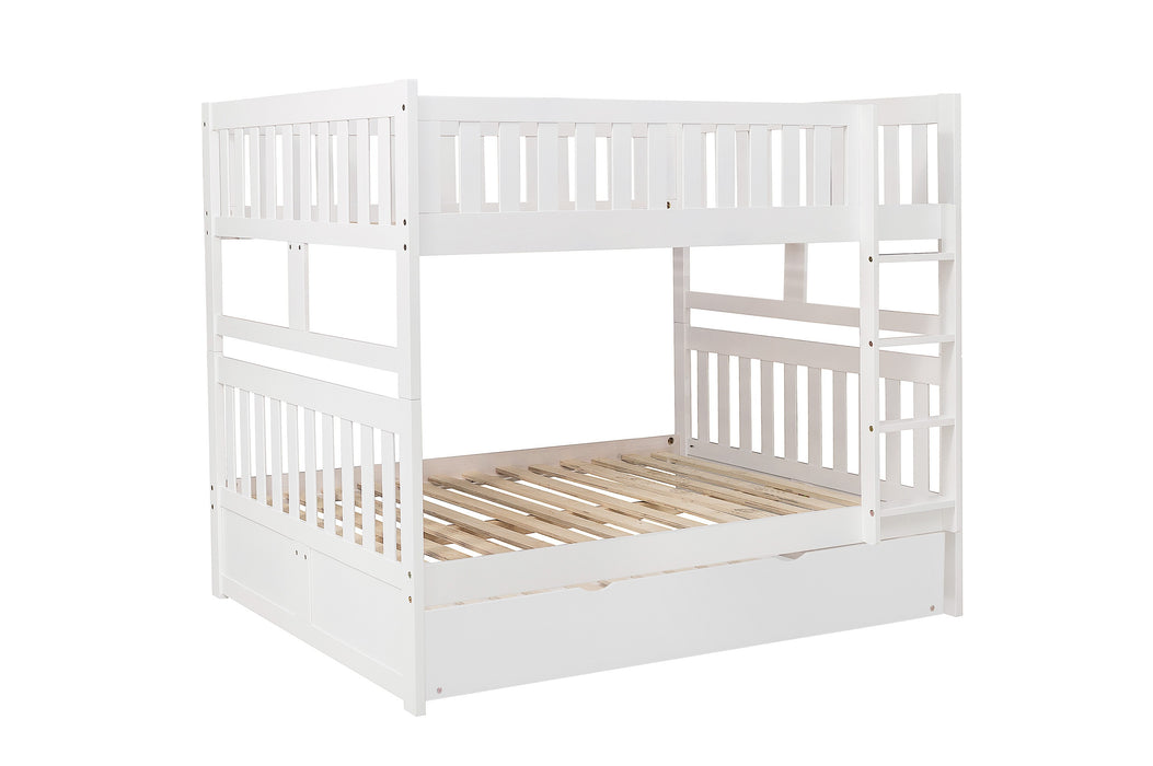 Galen (4) Full/Full Bunk Bed with Twin Trundle in White - B2053FFW-1*R - FAMSA Furniture (TX)