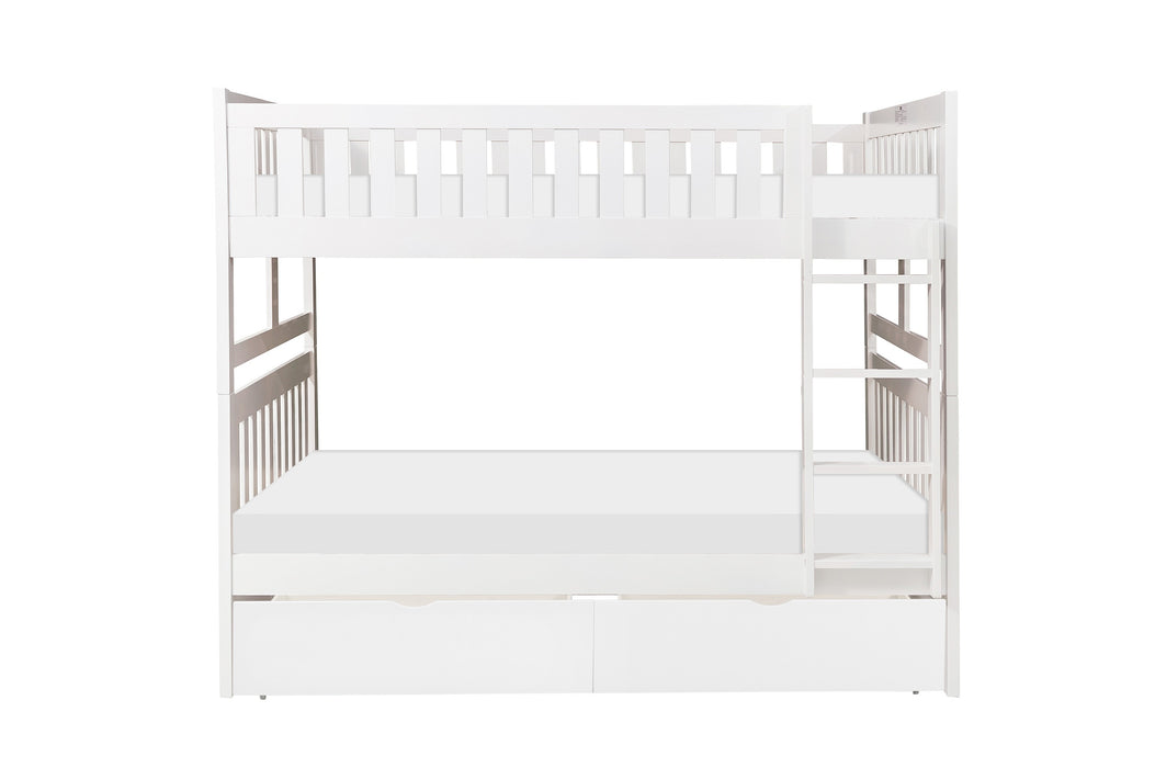 Galen (4) Full/Full Bunk Bed with Storage Boxes in White - B2053FFW-1*T - FAMSA Furniture (TX)