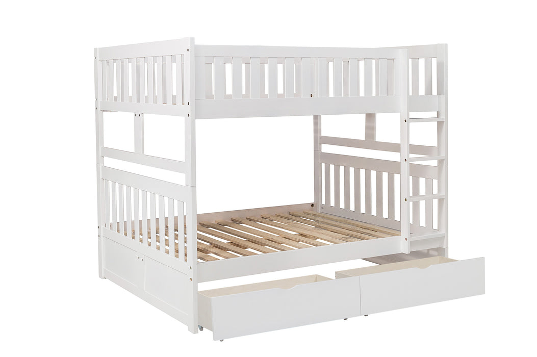 Galen (4) Full/Full Bunk Bed with Storage Boxes in White - B2053FFW-1*T - FAMSA Furniture (TX)