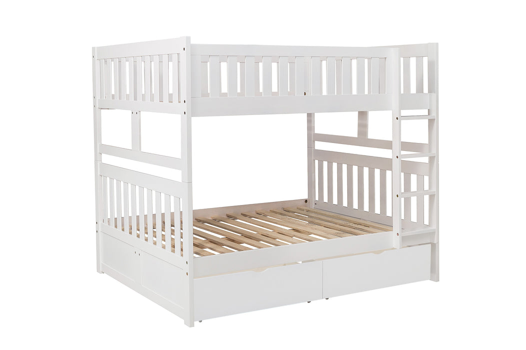 Galen (4) Full/Full Bunk Bed with Storage Boxes in White - B2053FFW-1*T - FAMSA Furniture (TX)