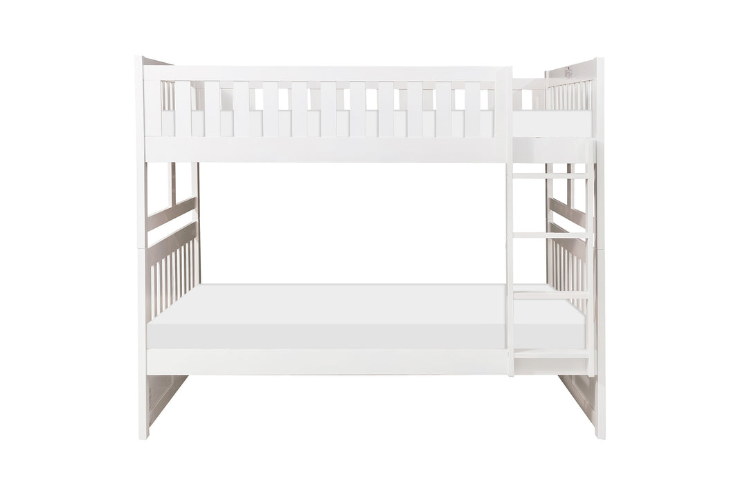 Galen (3) Full/Full Bunk Bed in White - B2053FFW-1* - FAMSA Furniture (TX)