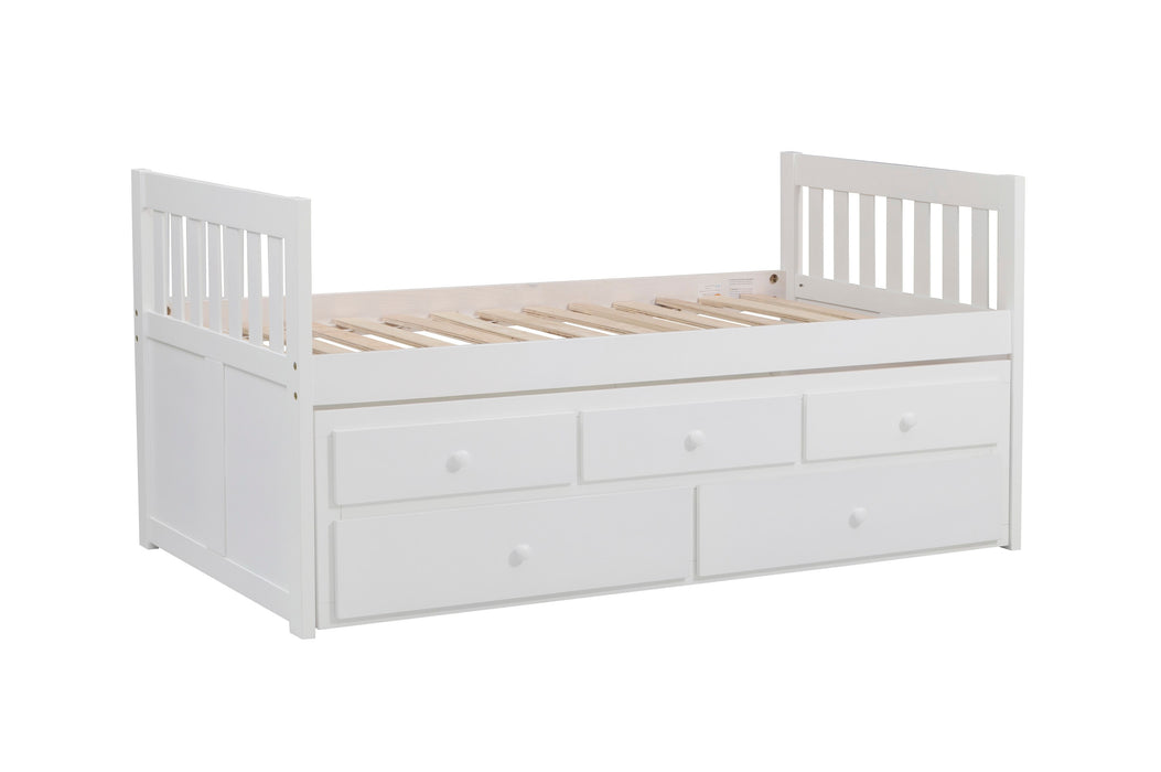 Galen (2) Twin/Twin Trundle Bed in White - B2053PRW-1* - FAMSA Furniture (TX)