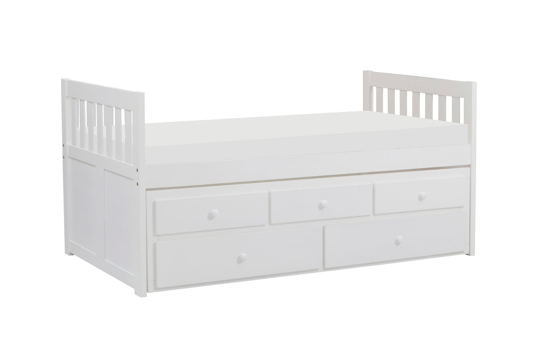 Galen (2) Twin/Twin Trundle Bed in White - B2053PRW-1* - FAMSA Furniture (TX)