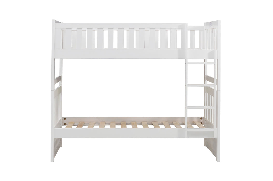 Galen (3) Twin/Twin Bunk Bed in White - B2053W-1* - FAMSA Furniture (TX)