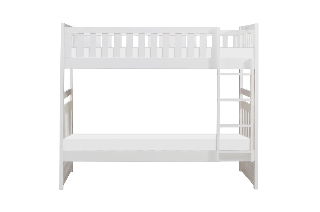 Galen (3) Twin/Twin Bunk Bed in White - B2053W-1* - FAMSA Furniture (TX)