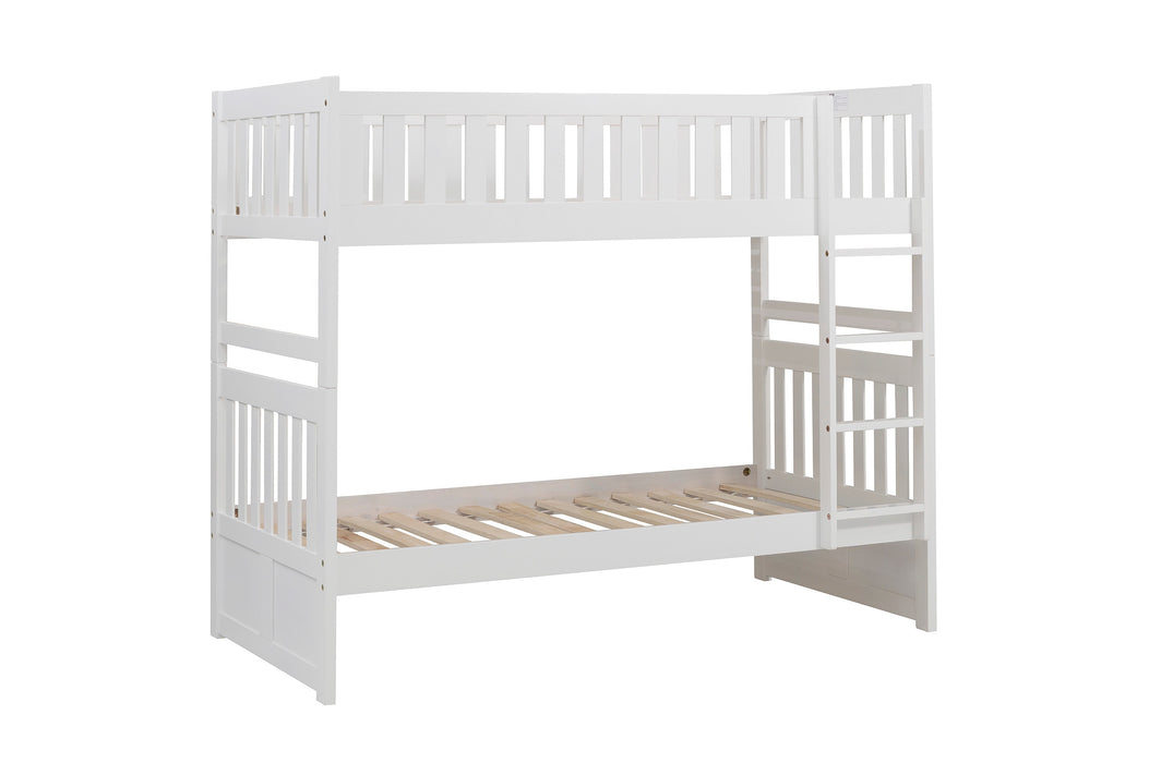 Galen (3) Twin/Twin Bunk Bed in White - B2053W-1* - FAMSA Furniture (TX)