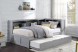 Orion (4) Twin Bookcase Corner Bed with Twin Trundle in Gray - B2063BC-1BCR* - FAMSA Furniture (TX)