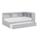 Orion (4) Twin Bookcase Corner Bed with Twin Trundle in Gray - B2063BC-1BCR* - FAMSA Furniture (TX)