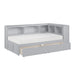 Orion (4) Twin Bookcase Corner Bed with Storage Boxes in Gray - B2063BC-1BCT* - FAMSA Furniture (TX)