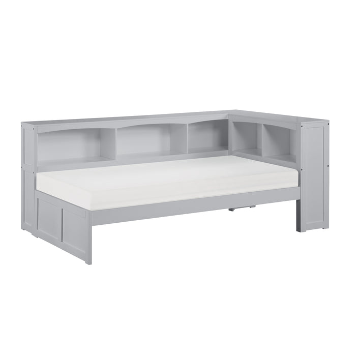 Orion (3) Twin Bookcase Corner Bed in Gray - B2063BC-1BC* - FAMSA Furniture (TX)
