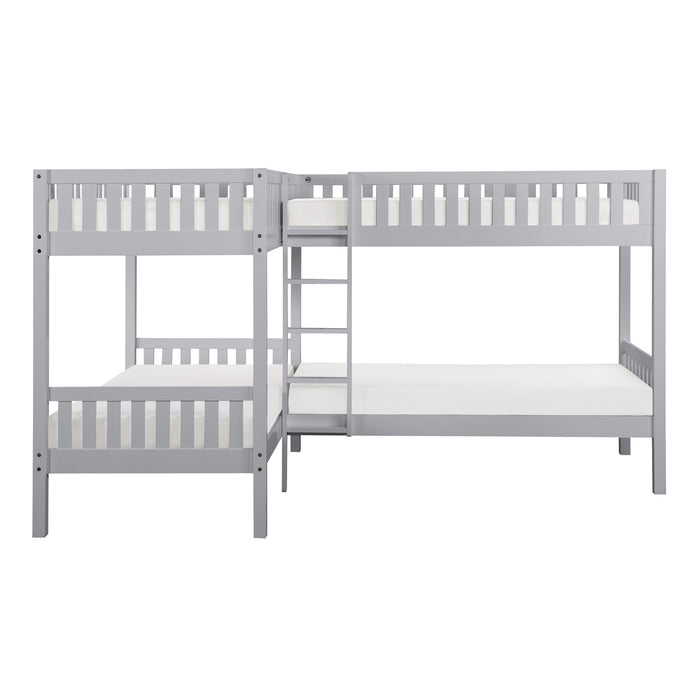 Orion (3) Corner Bunk Bed in Gray - B2063CN-1* - FAMSA Furniture (TX)