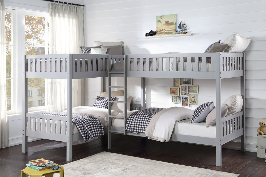 Orion (3) Corner Bunk Bed in Gray - B2063CN-1* - FAMSA Furniture (TX)