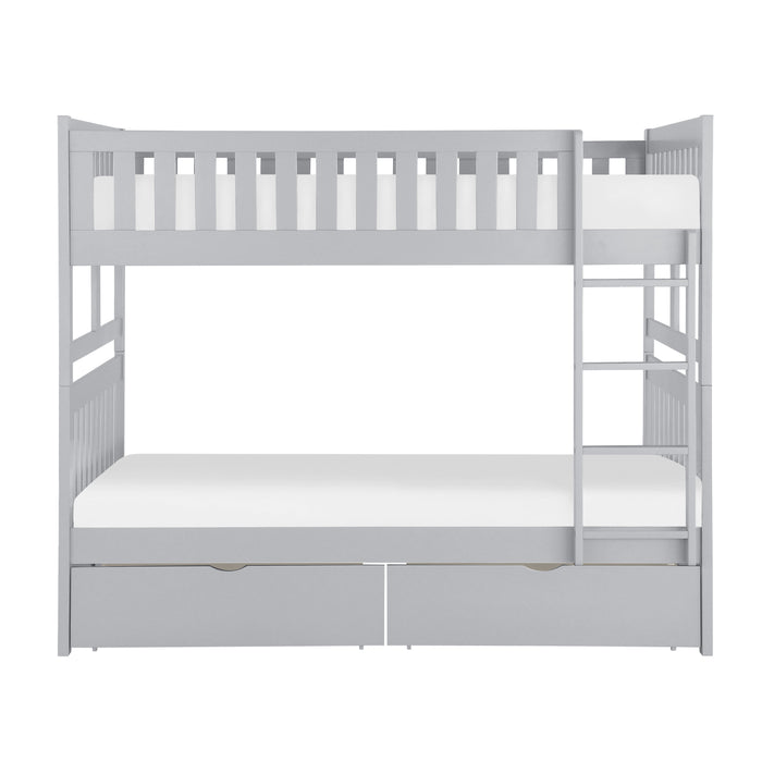 Orion (4) Full/Full Bunk Bed with Storage Boxes in Gray - B2063FF-1*T - FAMSA Furniture (TX)
