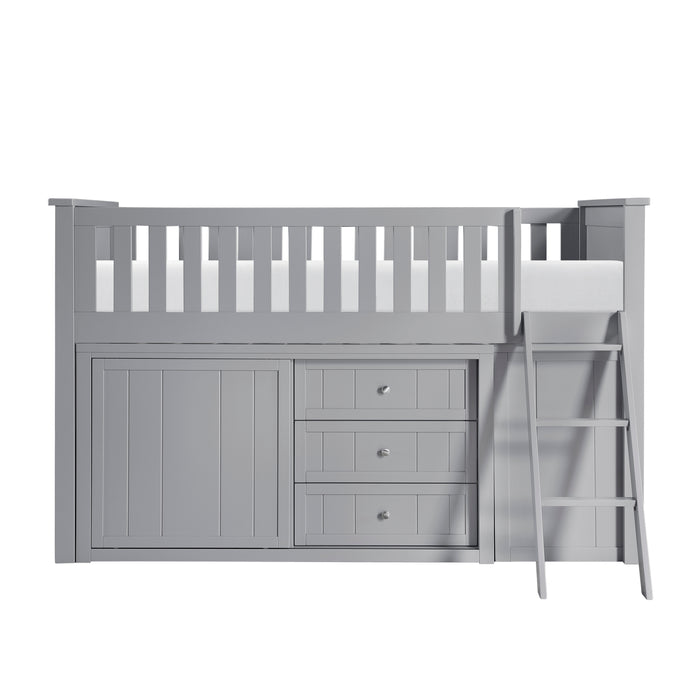 Orion (5) Low Loft Bunk with Bookcase and Dresser in Gray - B2063LL-1*BCDR - FAMSA Furniture (TX)