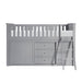 Orion (5) Low Loft Bunk with Bookcase and Dresser in Gray - B2063LL-1*BCDR - FAMSA Furniture (TX)