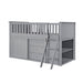 Orion (5) Low Loft Bunk with Bookcase and Dresser in Gray - B2063LL-1*BCDR - FAMSA Furniture (TX)