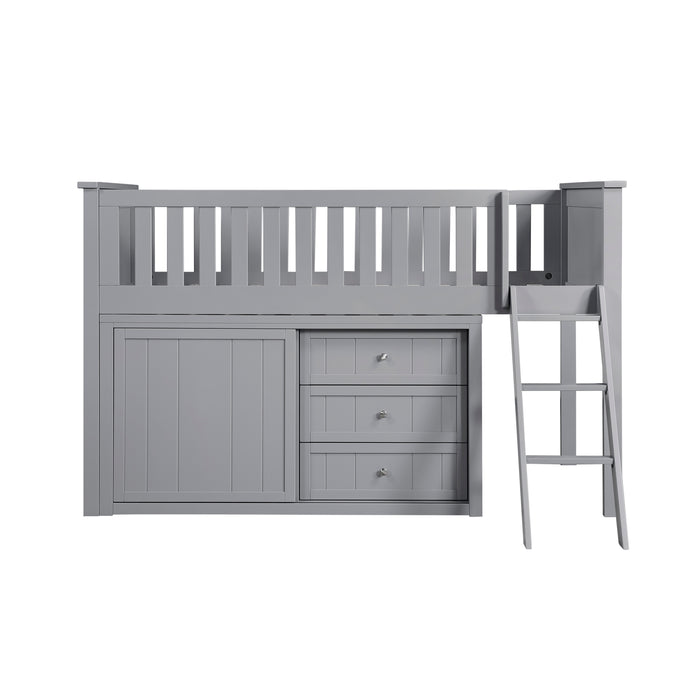 Orion (4) Low Loft Bunk with Dresser in Gray - B2063LL-1*DR - FAMSA Furniture (TX)