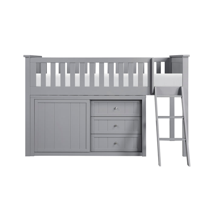Orion (4) Low Loft Bunk with Dresser in Gray - B2063LL-1*DR - FAMSA Furniture (TX)