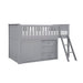 Orion (4) Low Loft Bunk with Dresser in Gray - B2063LL-1*DR - FAMSA Furniture (TX)