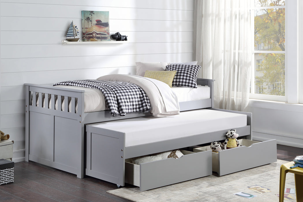 Orion (4) Twin/Twin Bed with Storage Boxes in Gray - B2063RT-1T* - FAMSA Furniture (TX)