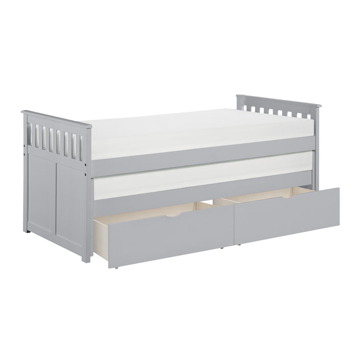 Orion (4) Twin/Twin Bed with Storage Boxes in Gray - B2063RT-1T* - FAMSA Furniture (TX)