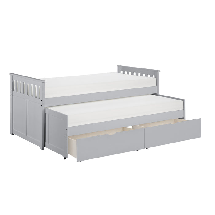 Orion (4) Twin/Twin Bed with Storage Boxes in Gray - B2063RT-1T* - FAMSA Furniture (TX)