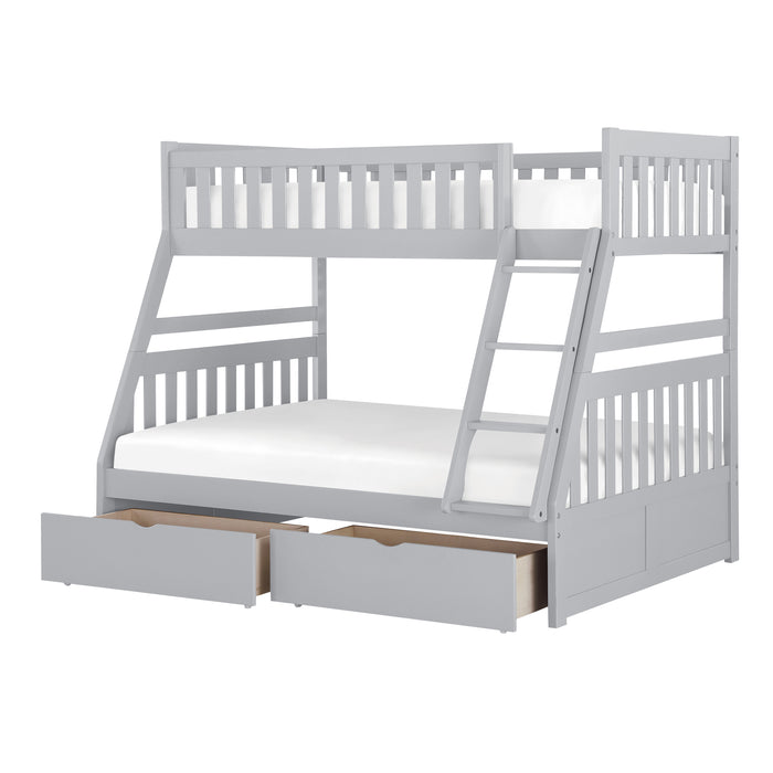 Orion (4) Twin/Full Bunk Bed with Storage Boxes in Gray - B2063TF-1*T - FAMSA Furniture (TX)