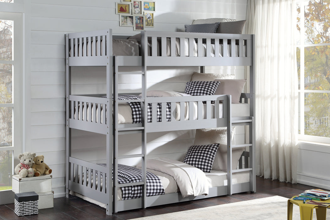 Orion (3) Triple Bunk Bed in Gray - B2063TTT-1* - FAMSA Furniture (TX)