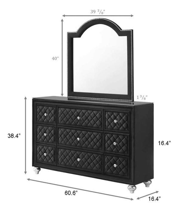 Came 7pc King Bedroom Set - Black