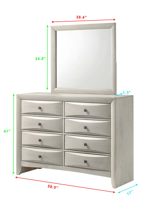 Emily 7pc King Bedroom Set - White