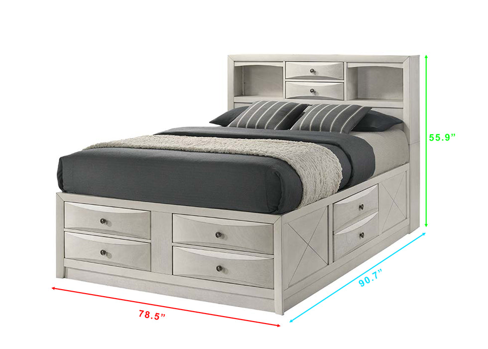 Emily 7pc King Bedroom Set - White