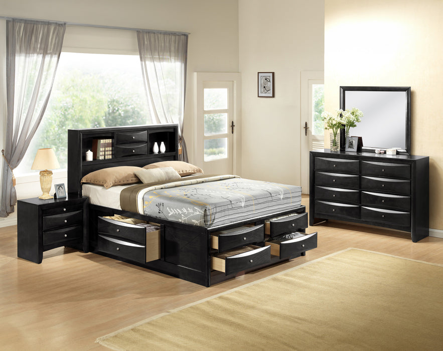 Emily 7pc Queen Bedroom Set - Black