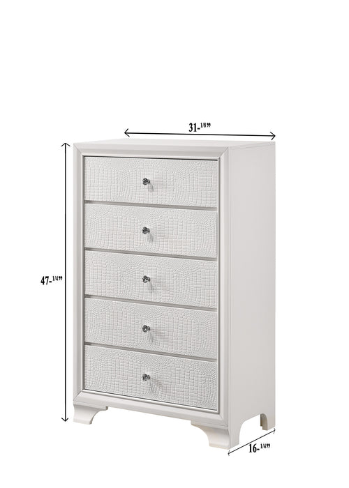 Lyssa 5-Drawer Chest - White