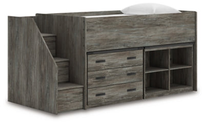 Frandern Loft Bed with Bookcase and Drawer Storage - FAMSA Furniture (TX)