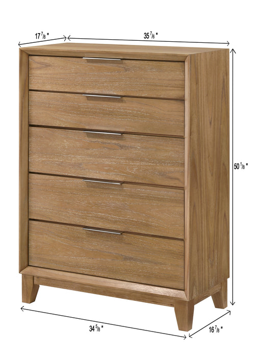 Honey 5-Drawer Chest