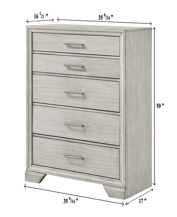 Jayme 5 Drawer Chest - White - FAMSA Furniture (TX)
