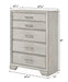 Jayme 5 Drawer Chest - White - FAMSA Furniture (TX)