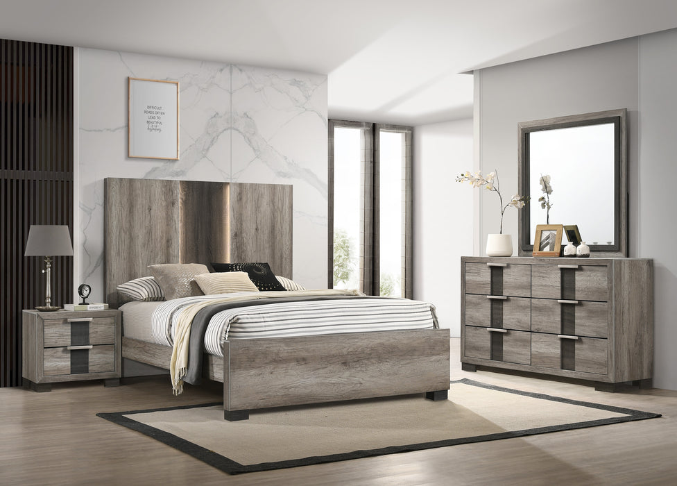 Rangley 6pc Queen Bedroom Set Gray/Brown