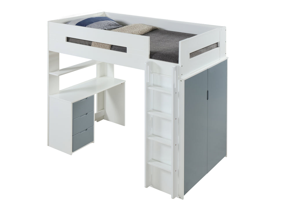 Nerice Twin Loft Bed w/Desk & Wardrobe - Image 3