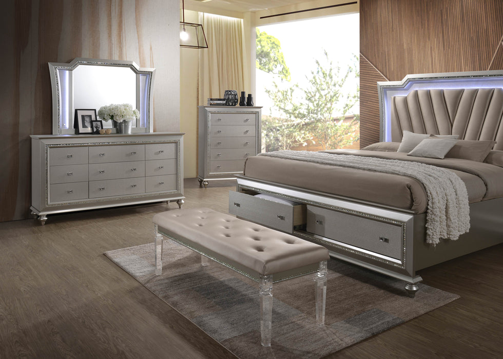 Kaitlyn Queen Bed w/Storage & LED - Image 5