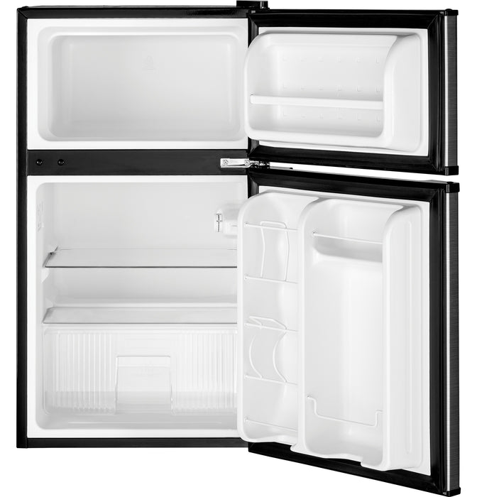 GE ENERGY STAR Double-Door Compact Refrigerator GDE03GLKLB - FAMSA Furniture (TX)