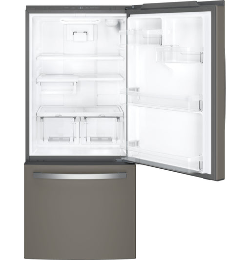 GE Series 20.9 Cu. Ft. Slate Bottom Freezer Refrigerator GDE21EMKES - FAMSA Furniture (TX)